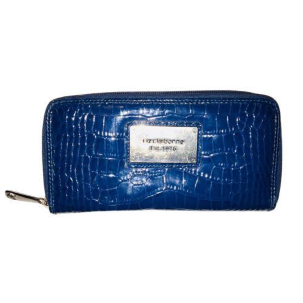 Liz Claiborne Est.1976 Teal Faux Leather Women's Clutch Wallet Purse